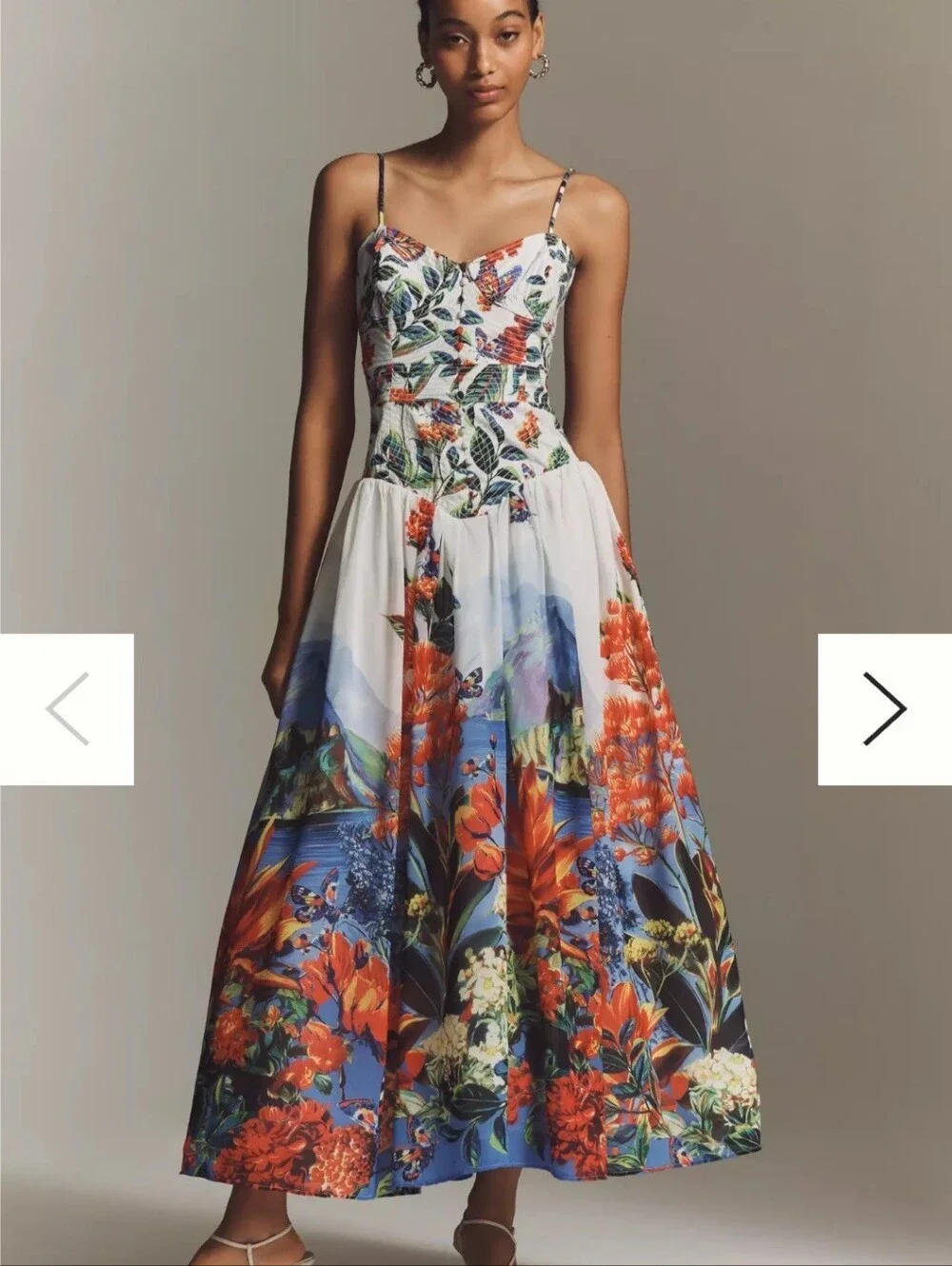 NWT Anthropologie Muse Basque-Waist Midi Dress